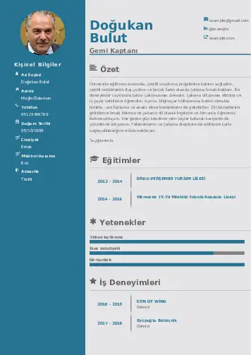 Gemi Kaptanı CV Örnekleri cv indir